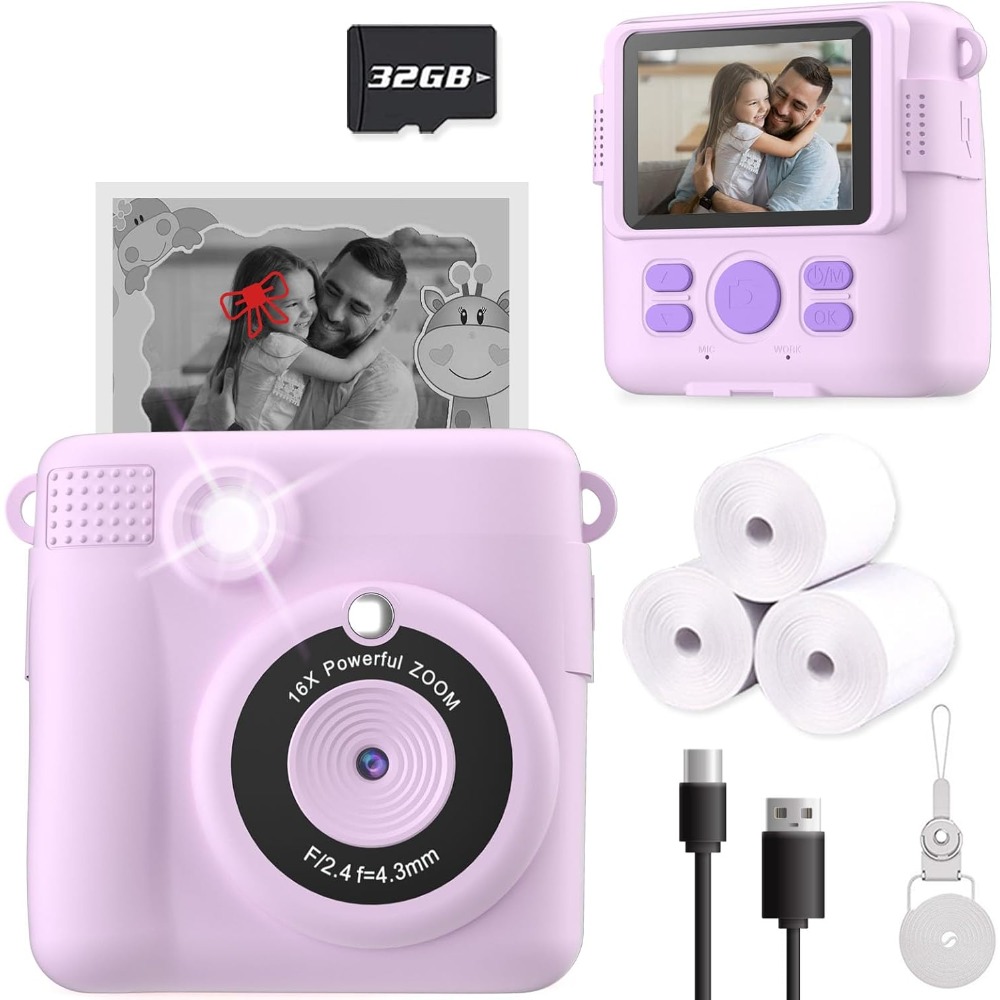 Toys For Kids Video - Cámara de impresión instantánea para niños,