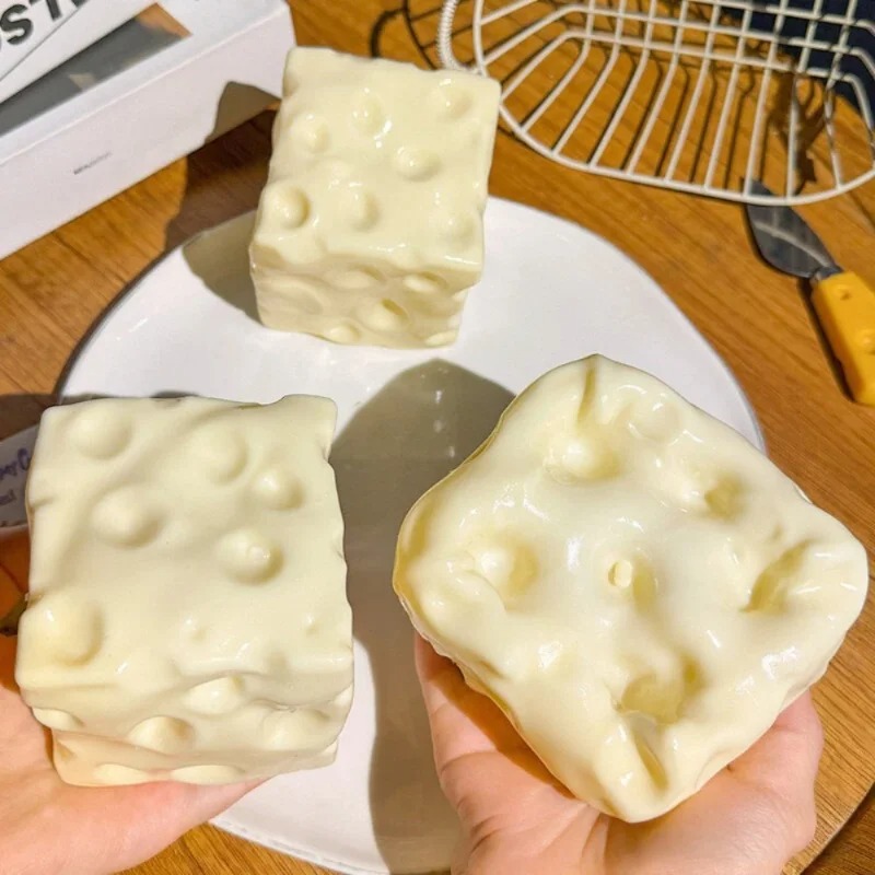 Sensory Fidget Toys - Taba Squishy Cheese Cube, Pelota Antiestrés