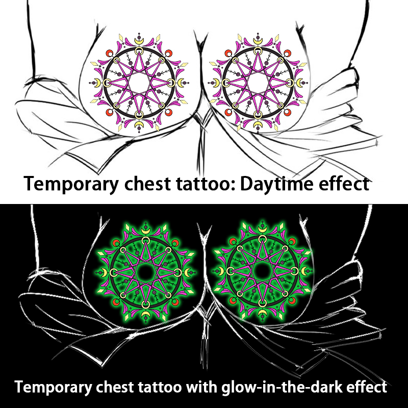 Glow In Dark Stars - Pegatinas de Tatuajes Temporales Desechables para