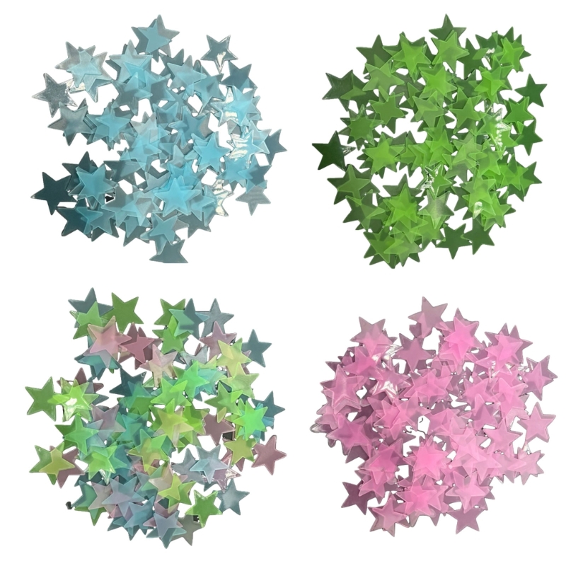 Glow In Dark Stars - Paquete 100 pegatinas estrella 3D brillantes