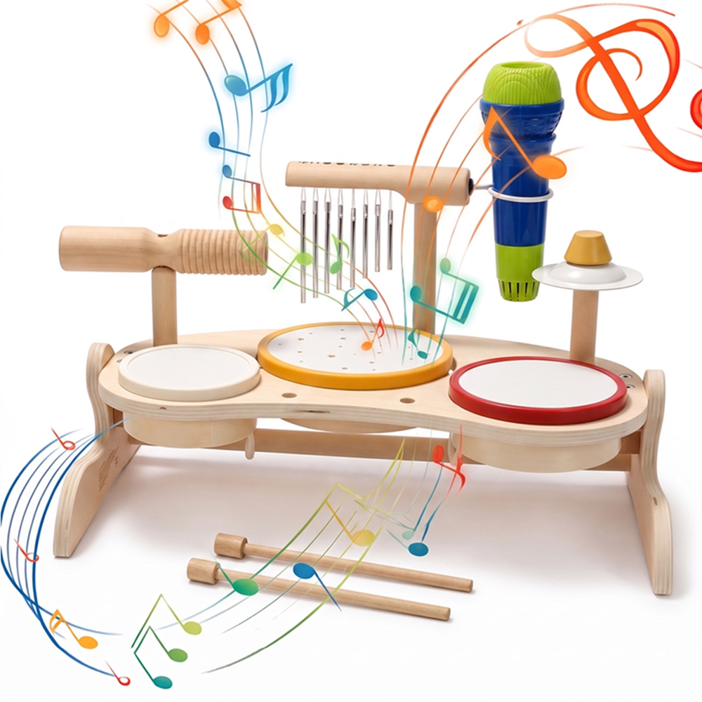 Kids Toys Xylophone - Juego de Tambores de Madera para