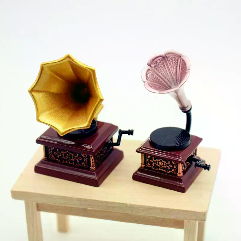 Kids Toys Play - Casa de muñecas, fonógrafo Vintage en