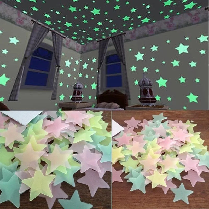 Glow In Dark Stars - 100 Piezas de Pegatinas de Estrellas