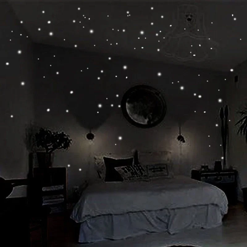 Glow In Dark Stars - Pegatinas luminosas de piezas para pared,