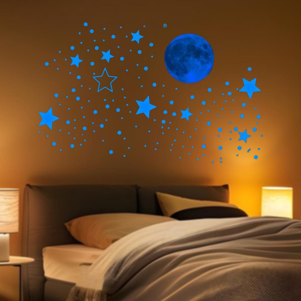 Glow In Dark Stars - 5x pegatinas de pared que brillan
